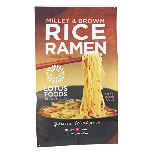 Lotus Foods Organic Millet and Brown Rice Ramen with Miso Soup, 2.8