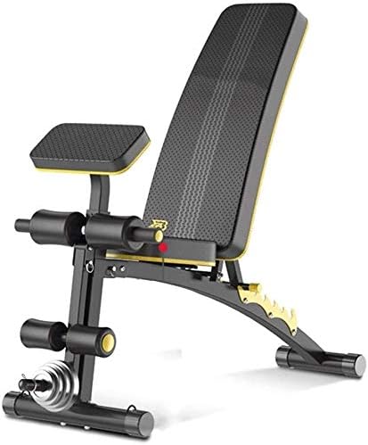 USTHOY Adjustable Benches Multi-Functional Weight Bench Foldable Fitness Chair Sit-up Bench Home Fitness Equipment Abdominal Waist Training (Without Dumbbells)