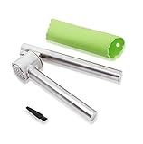 UGY Garlic Press and Peeler Set. Heavy Duty Stainless Steel Kitchen Garlic Mincer, Crusher