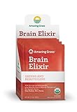 Amazing Grass Brain Elixir, Greens and Adaptogens Organic Powder, 10 Count