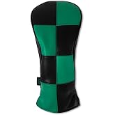 Green and Black Checkered Pattern Anime Inspired Golf Driver Head Cover