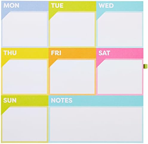 Color Me Organized Magnetic Notepad Weekly Calendar