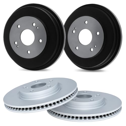 R1 Concepts Front and Rear Brake Rotors and Drum Set For 1979-1985 Buick Rivier…