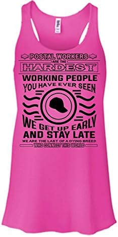 Postal Worker Are The Hardest Working People Shirt, Cool Postal Worker Shirt Racerback Tank (S,Pink)