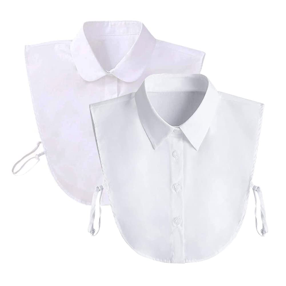 Joyci Fake Collar Detachable Half Shirt False Collar Solid Color Pointed Doll Peter Pan Blouse Dickey for Women Favors