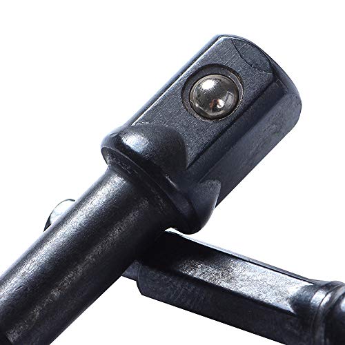 OSOF Magnetic Extension Bar Socket Adapter Drill Bit, 8Pcs Black Impact Socket Square Nut Driver Bit + 3Pcs 1/4 Hex Shank Screwdriver Bit Holder +1Pcs 1/4 Hex 105 Degree Right Angle Drill Attachment