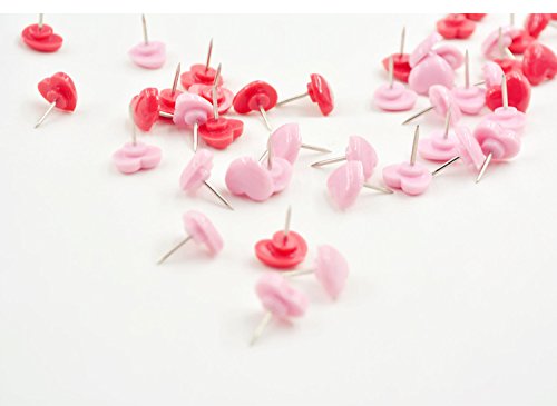 Heart shape 50pcs Plastic Quality Cork Board Safety Colored Push Pins Thumbtack Office School Accessories Supplies - Thumbnail 2