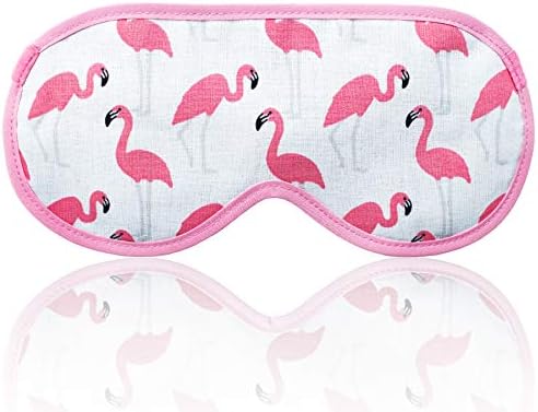 Sleeping Mask Pink Flamingo Adjustable Blindfold - Eye Mask Soft Eyeshade for Women and Girls - Comfortable Natural Eye Cover - Travel Nap Shift Work REM