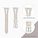 bayite Leather Bands Compatible with Fitbit Versa, Slim Wristband with Ventilated Hole Replacement Accessories Strap Versa Women Men, Beige