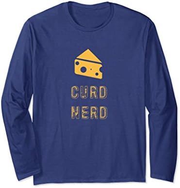 Unisex Curd Nerd Cheese Lover Long Sleeve T-Shirt Small Navy