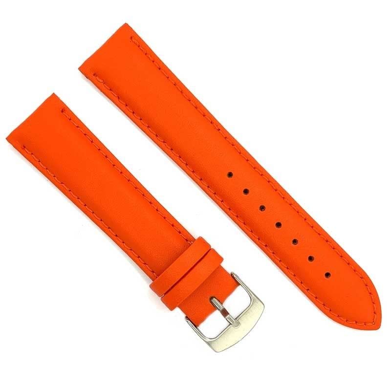 diloy Leather Strap for Classic Watch - Smooth Cowhide Leather with Stitching Padded Stainless Steel Clasp - Sizes 8mm, 10mm, 12mm, 14mm, 16mm, 18mm, 19mm, 20mm, 22mm, 24mm 302