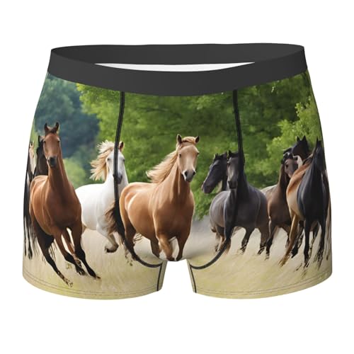 SYHEART Various Kinds Of Horses Print Men'S Boxer Briefs With Elastic Comfort Fit Design For All-Day Wear