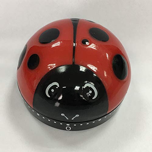 Small 60 Minutes Cooking Ladybug Timers Mechanical Kitchen Cute Timers Egg Timer for Kids