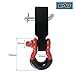 EAG Shackle Hitch Reciever 2 inch with Red 3/4 inch D-Ring Shackle and Black Isolator and Pin