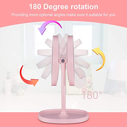 LED Makeup Mirror, Sailstar 4000K Makeup Mirror with Lights, Touch Screen Dimming, 1X/10X Magnification, 180 Degree Rotation, Support USB Charging, Detachable Portable Mirror - Thumbnail 5