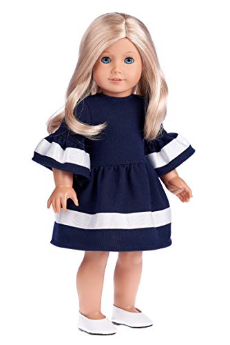 DreamWorld Collections Navy Blue - Dress Fits 18 Inch American Girl Doll (Doll Not Included)