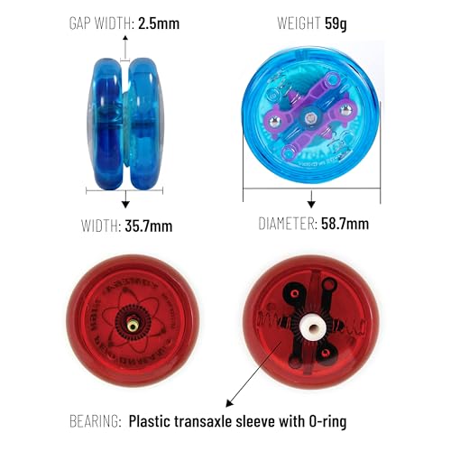 Yomega The Original Brain - Professional Yoyo for Kids and Beginners, Responsive Auto Return Yo Yo Best for String Tricks + Extra 2 Strings & 3 Month Warranty (Blue)