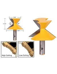 yonico 16143 52-degree 38-degree Crown Molding Router Bit vástago 1 2-inch
