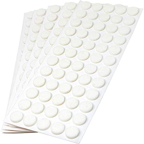 Adsamm® / 300 x zelfklevende viltglijders/Wit/ø 14 mm/Rond/Meubelviltglijders met een dikte van 3,5 mm/Meubel- en vloerbescherming