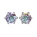 5 Pairs of Surgical Stainless Steel Aurora Borealis Crystal CZ Stud Earrings 3,4,5,6, & 7mm