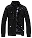 Wantdo Men's Military Jacket Casual Bomber Jacket Stand Collar Canvas Jacket Windbreaker