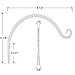 Hand Forged Curved Hook, 8.5 Inch, White, For Bird Feeders, Planters, Lanterns, Wind Chimes, As Wall Brackets and More!