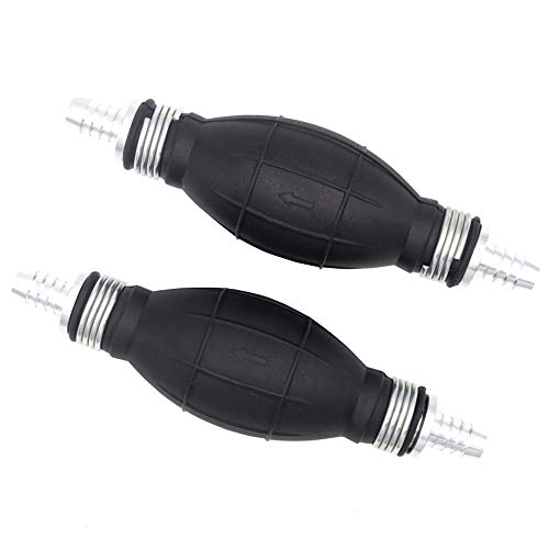 Royitay 2Pcs 3/8" 10mm 5/16" 8mm Bulb Type Rubber Fuel Transfer Vacuum Fuel Line One Way Fuel Valve Fuel Pump Line Hose Hand Primer Gasoline Petrol Diesel Pump For Marine Boat Accessories (3/8" 10mm)