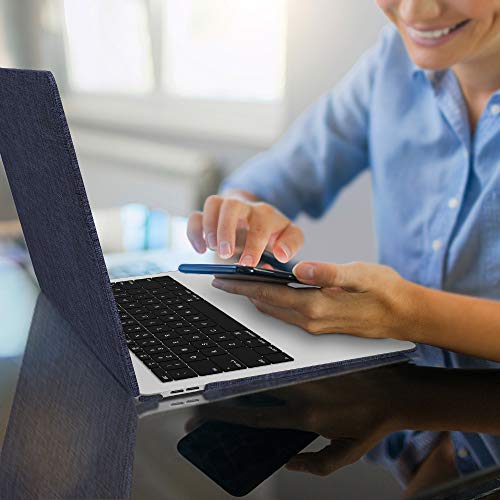 MacBook Pro 15 (2019/2018/2017/2016), JGOO Soft Touch Shell Cover(Fabric), Hard Shell Case Compatible MacBook Pro 15" A1707/A1990, Blue