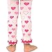 TeeHee Kids Girls Leggings with Ruffle Bottom 3 Pair Pack (3-5Y, Hearts)