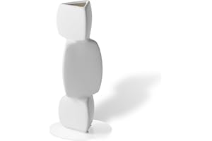 HUBUISH Lotus Root Ceramic Vase for Room Decor Aesthetic - Flower Vase for Decor, Minimalism Modern Vase Home Decor, Fit for Living Room Bedroom Nightstand Table Office Decor(Triangle White, Small)