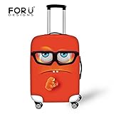 For U Designs 20/24/28 Inch Cute Emoji Smile Face Design Soft Luggage Cover for School Teens