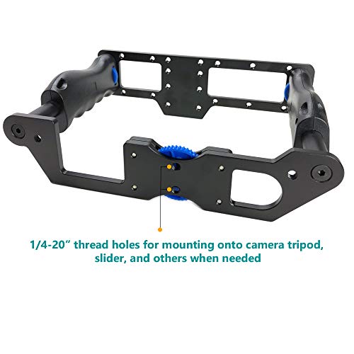 iShot Pro Universal Smartphone Premium Aluminum Video Rig Camera Tripod Mount Holder Stabilizer Handle Cage - Compatible with iPhone Samsung Android Google Sony GoPro Camcorder DSLR LED Mic and More