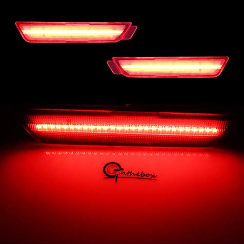 GTINTHEBOX 2PCS 3D Smoked Lens 27-SMD Red Full LED Rear Side Marker Lights Lamps Replacement Kit For 2010 2011 2012 2013 2014 2015 Chevrolet Chevy Camaro