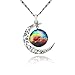 Women's Fantastic Twinkle Rainbow Galaxy Planet Earth Curve Moon Gem Necklace Bangle Earrings Set