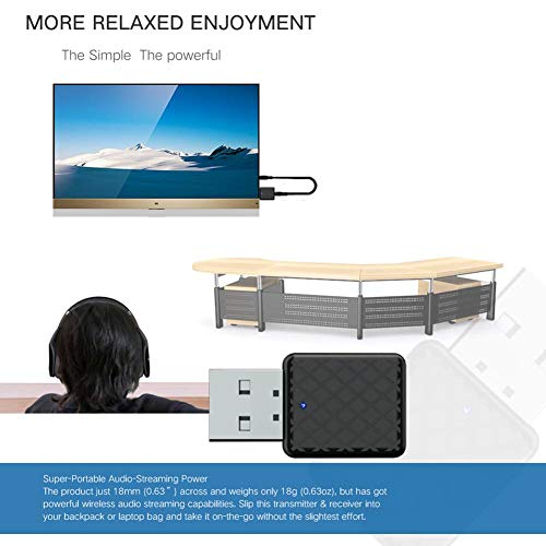 Audio Transmitter Receiver Adapter USB 2 in 1 5.0 Bluetooth Music AUX Receiver Adapter Black Wireless Car Launch
