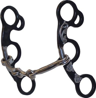 Metalab Black Satin Short Floral Gag Bit - Black Satin - 5 1/8"