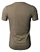 Doublju Mens Henley T-shirts with Short Sleeve KHAKI (US-L)