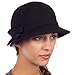 Sakkas Sally Vintage Style Wool Cloche Bucket Winter Hat with Bow Accent