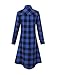 Tribear Women's Oversize Loose Asymmetrical Long Sleeve T Shirt Dress (XX-Large, Blue)