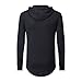 Aiyino Mens Hipster Hip Hop Classic Pullover Long Hoodie Sweatshirts Jacket M Black