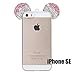 iPhone 5/5S/SE/6/6S/6+/6S PLUS Case, 3D Mickey & Minnie Mouse Crystal Diamond Bling Rhinestone Ears Clear TPU Rubber Silicone Cover with Lanyard & Stylus Pen (iPhone SE)