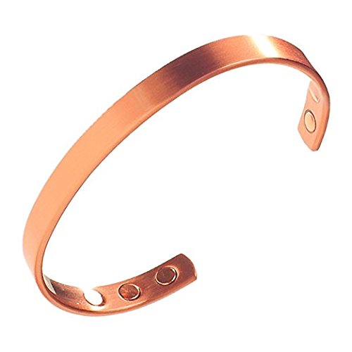 Copper Magnetic Bracelet for Arthritis Pain Relief & Carpal Tunnel - Stylish Pure Copper Bracelet for Men & Women - Stronger Magnet Strengths for 2018
