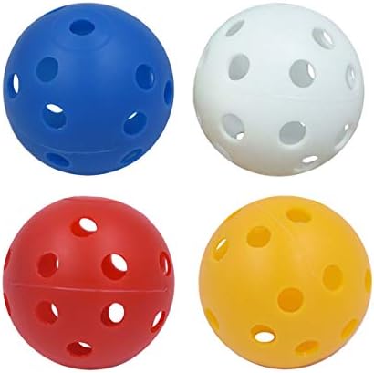 Vosarea 20pcs Perforated Plastic Play Balls Hollow Golf Practice Training Sports Balls (Mixed Colors)