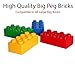 Premium Large Pegs Big Dots Building Bricks 4 Color - 108 Pack with bricks, Doors and Windows - Compatible with All Major Double or Duple Size Bricks(Red,Yellow,Blue and Green）