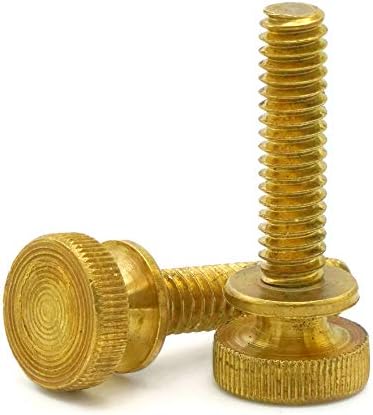 Knurled Head Thumb Screws - Solid Brass Machine Screws - #10-24 x 1/2" Qty 25