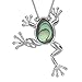 Sterling Silver Abalone Shell Lucky Frog Pendant Necklace, 16+2