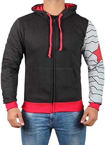 Miracle Mugs Infinity Winter Soldier Costume Hoodie - Adult Zipper Sweatshirt for Men