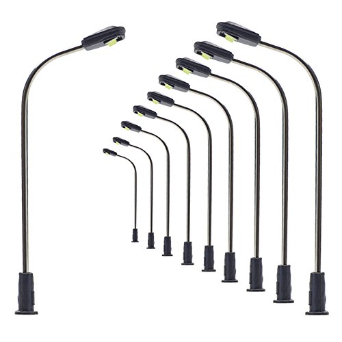 LQS05 10pcs Model Railway Train Lamp Post Street Light Bright Cool N Z Scale LEDs NEW