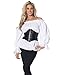 Shaper Corset White Chemise Shirt Top Medieval Peasant Blouse SC88523A,White,X-Large