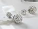 Foreverstore 925 Sterling Silver Stud Earrings Gold Plated Reversible Double Ball Crystal